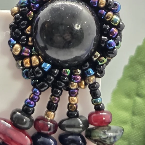 Elegant Beaded Drop Earrings - Picture 7 of 8